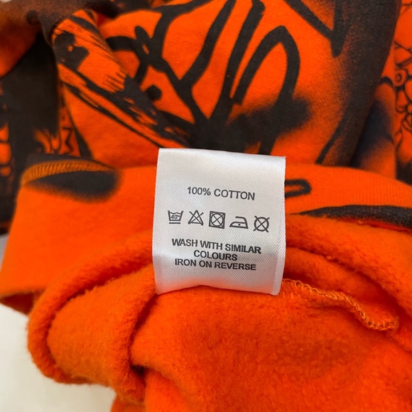 Jaded London Graffiti All Over Print Crewneck Sweatshirt Men Large Orange - Picture 5 of 6